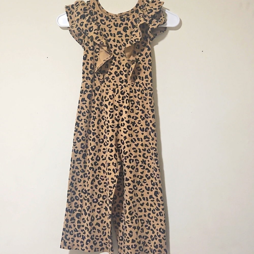 Art Class tan kids cheetah print jumpsuit; 5T